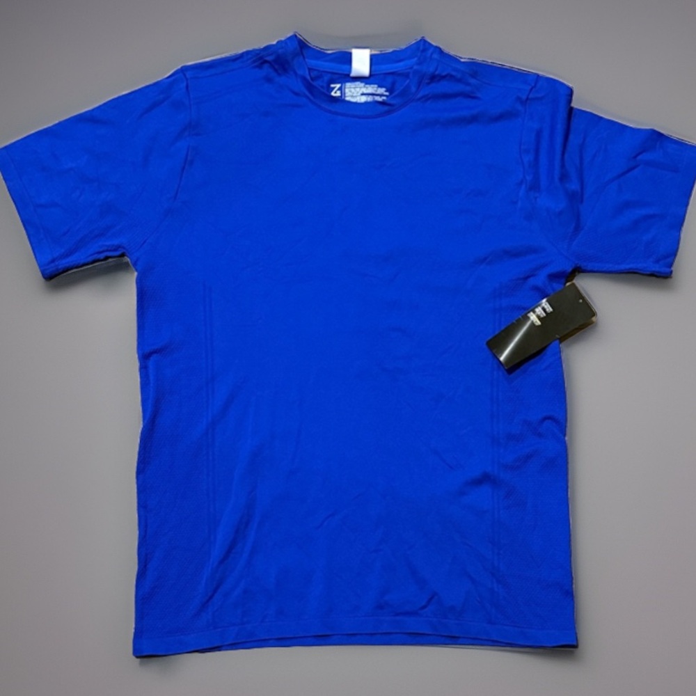 Zella Men's Vibrant Blue Short Sleeve Tee size small blue Mykonos